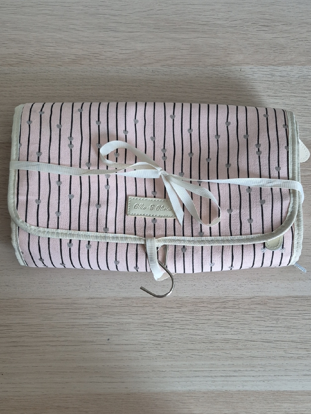 Pink Stripe Travel Cosmetic Roll